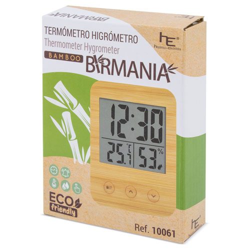 Termometro higrometro de bambu "birmania" - Imagen 2