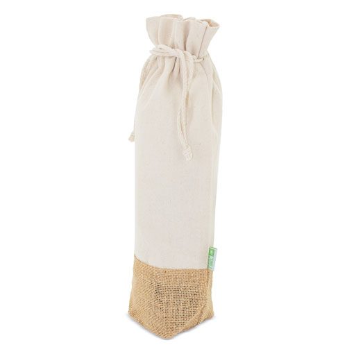 Bolsa vino de algodon y jute natural - Imagen 3