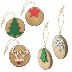 Set adornos de madera (5 pcs) "loppi"