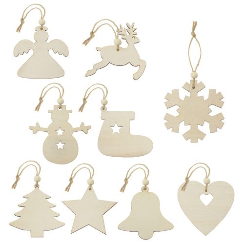 Set adornos de madera (9 pcs) "ruka"