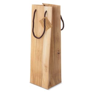 Bolsa papel efecto madera 1 botella "abeto"