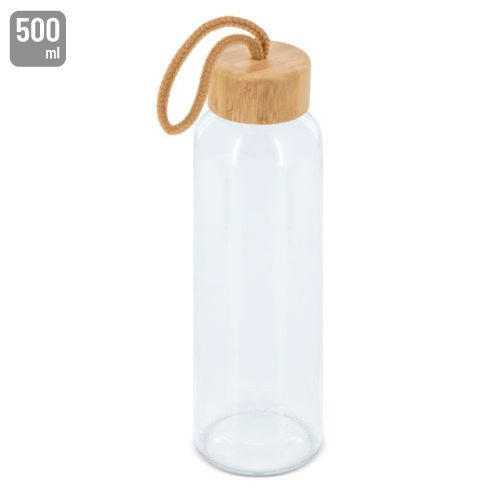 Botella cristal tapon bambu "blis"