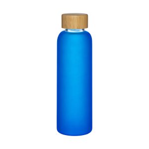 Botella de vidrio esmerilado y tapón de bambú, capacidad de 500 ml