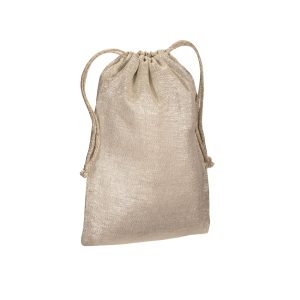 Bolsa para regalo de polialgodón brillante, 90 g/m&sup2;, con cierre de cordón