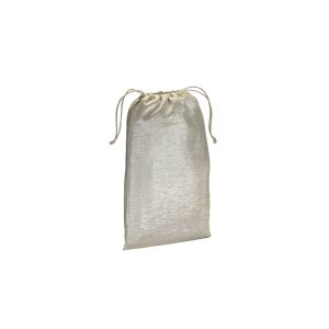 Bolsa para regalo de polialgodón brillante, 90 g/m&sup2;, con cierre de cordón