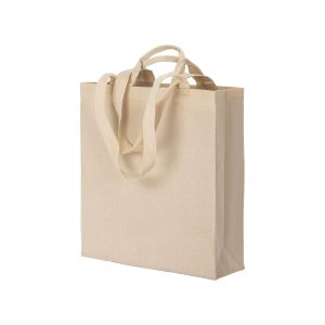 Bolsa con fuelle de algodón, 220 g/m&sup2;, con doble asa