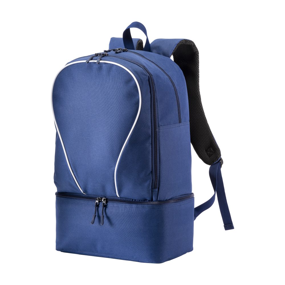 Mochila deportiva de poliéster 600D, compartimento acolchado para calzado.