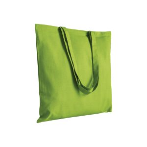 Bolsa shopper de color liso en algodón reciclado de 140 g/m2. Certificado GRS