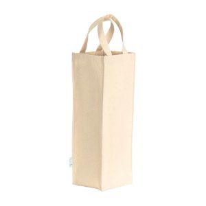 Bolsa para una botella fabricada con algodón reciclado de 250 g/m2