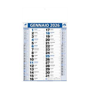 Calendario de pared mensual bicolor 2026, 12 hojas, papel estucado, termosellado