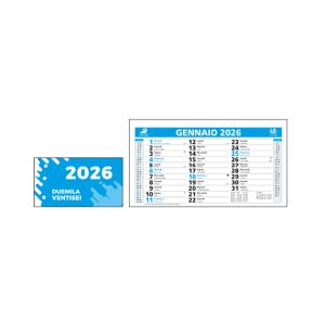 Calendario de sobremesa mensual bicolor 2026, 13 hojas en papel estucado mate