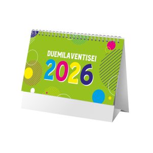 Calendario de sobremesa mensual multicolor 2026, 13 hojas en papel estucado mate