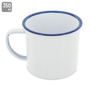 Mug metálica esmaltada “retro” reborde