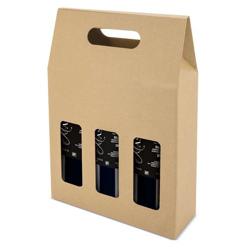 Caja carton ventana 3 botellas "treviso" - Imagen 2