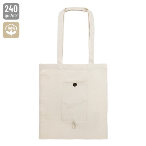Bolsa de algodon plegable con bolsillo "nadia"