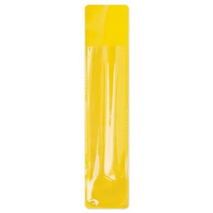 Funda boligrafo pvc amarillo