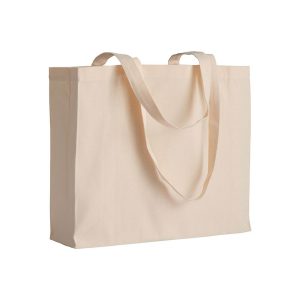 Bolsa de algodon (200 g/m2), asas largas y fuelle