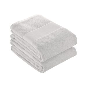 Toalla de algodón con banda mate marcable (70x140 cm)