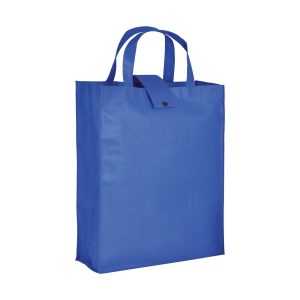 Bolsa plegable de tejido sin tejer cocido, asas cortas y fuelle