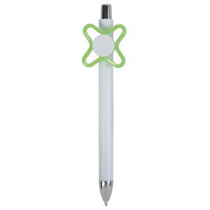 Bolígrafo de plástico blanco con rotulador de color