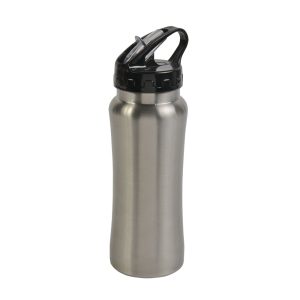 Botella de acero inoxidable con paja extraíble de 600 ml